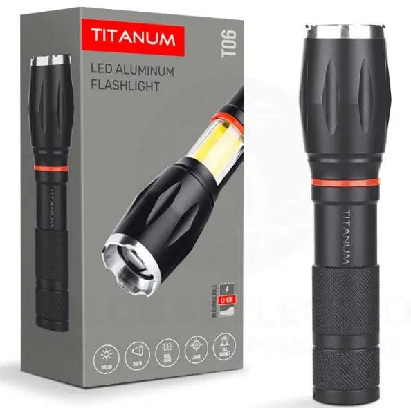 Купить оптом Светодиодный ручной фонарь TITANIUM T06 XML-T6+COB (1х18650)