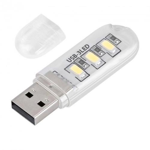 Купить оптом USB фонарь лампа светодиодная 3LED (работает от повербанка)