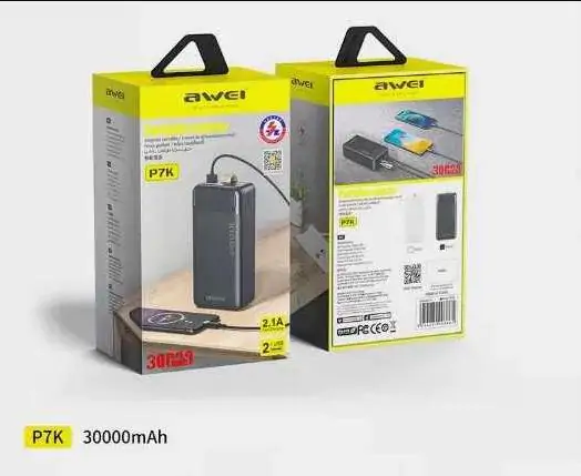 Купити оптом Купити Акумулятор PowerBank 30000 mAh AWEI P7K оптом - ціна 993 грн в Україні 