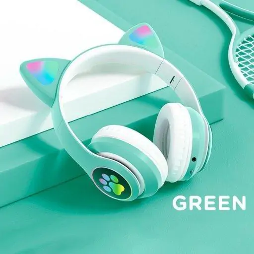 Купити оптом Купити Бездротові закриті навушники STN28 LED (вушка кота) оптом - ціна 234 грн в Україні 