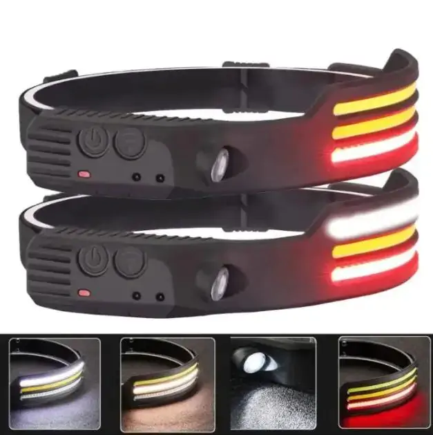 Купити оптом Купити Налобний ліхтар із microUSB COBA CB-689-3 (датчик руху + червоний) оптом - ціна 125 грн в Україні 