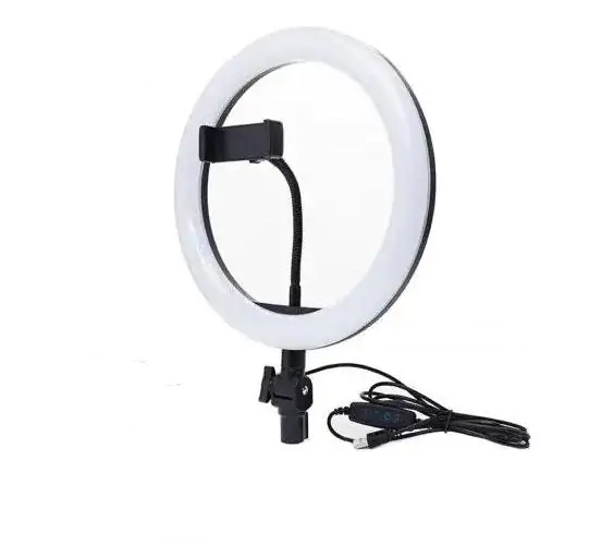 Купить оптом Кольцевая светодиодная лампа LED 26 см (с зажимом для телефона) белый свет в Украине 
